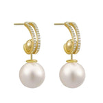 El Regalo Zircon Pearl Earrings- 4 in 1 Pearl Earrings - 4 Ways Pearl Earring for Girls & Women