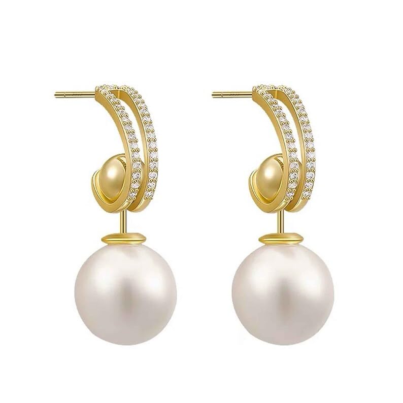 El Regalo Zircon Pearl Earrings- 4 in 1 Pearl Earrings - 4 Ways Pearl Earring for Girls & Women
