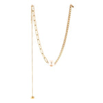 El Regalo Elegant Warterproof 18K Gold Plated Pearl Dainty Ball Bead Chain Necklace - Stainless Steel Anti-Tarnish Jewelry for Women, Girls (Big Pearl Tassel)