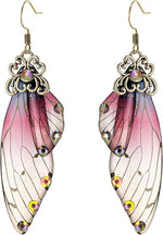 El Regalo Gorgeous Butterfly Wings Earrings - Handcrafted Colorful Austrian Crystal Hook Earrings for Women & Girls | Fantasy Fairy Dangle Earrings | Elegant Jewelry (Wine with Gold Finish)