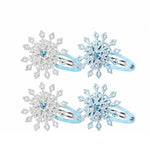 El Regalo 4 PCs Beautiful Snowflake Hair Pins - Snowflake Hair Clips Blue White Christmas Hair Accessories Xmas Rhinestone Hairpin Glitter Snowflake Barrettes (Small Snowflakes)