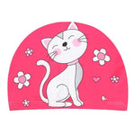 El Regalo 1PC Cute Cartoons/Animal Printed Kids/Babies Swimming Cap (1-6 Years Old) Comfortable Breathable Polyester Fabric Swimming Caps (Not Waterproof) (Kitty Swimming Cap)