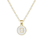 El Regalo Unisex Personalized Name Initial Letters Pendant Necklace-Enamelled Name Initials Pendant with Stainless Steel Chain (G)