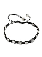 El Regalo 1 PC Boho Macrame Adjustable Oxidized German Silver Bead Nazabattu Anklet for Girls & Women- 1 Leg Bohemian Tribal Thread Anklet (Yin Yang Nazarbattu Anklet)