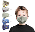 El Regalo 5 PCs Kids Face Masks - Kids (Girls & Boys 5-13 years) Adjustable Printed Cotton Face Masks CE Certified and Lab Tested (99.2% Filtration) (Color Option- 3)