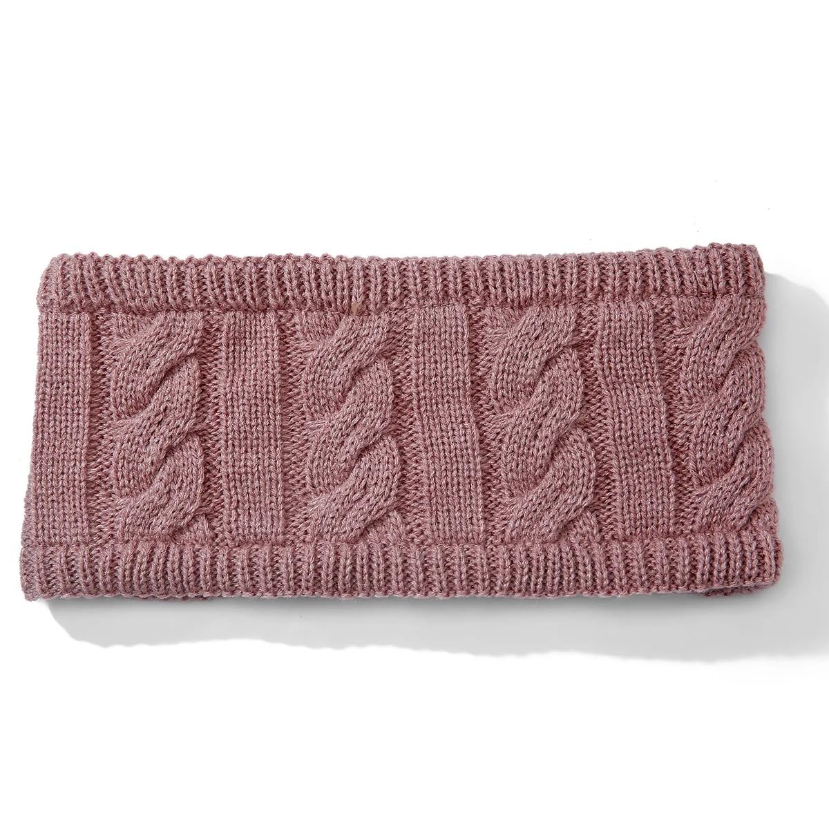 El Regalo 1 PC Winter Knitted Fleece Warm Unisex Headbands for Men & Women- Ear Warmer Headband Hair Band Wool Head Wraps Winter Unisex Ear Warmers (Bean Paste Pink)