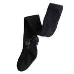 El Regalo 1 Pair Girls' Cotton Bow Tights Pantyhose Leggings Stocking Pants | Party Bow Socks Stockings for Girls (Black)