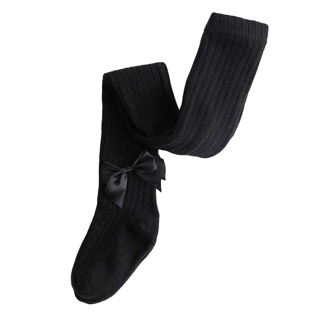 El Regalo 1 Pair Girls' Cotton Bow Tights Pantyhose Leggings Stocking Pants | Party Bow Socks Stockings for Girls (Black)