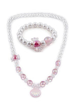 EL REGALO Girls White Pink Beaded Jewellery Set
