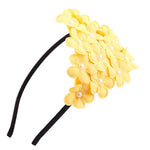 El Regalo Flower Crown Fancy Hairband/Headbands for Girls Kids - Board Flower Pearls Hair Accessories for Kids (Yellow Flowers)
