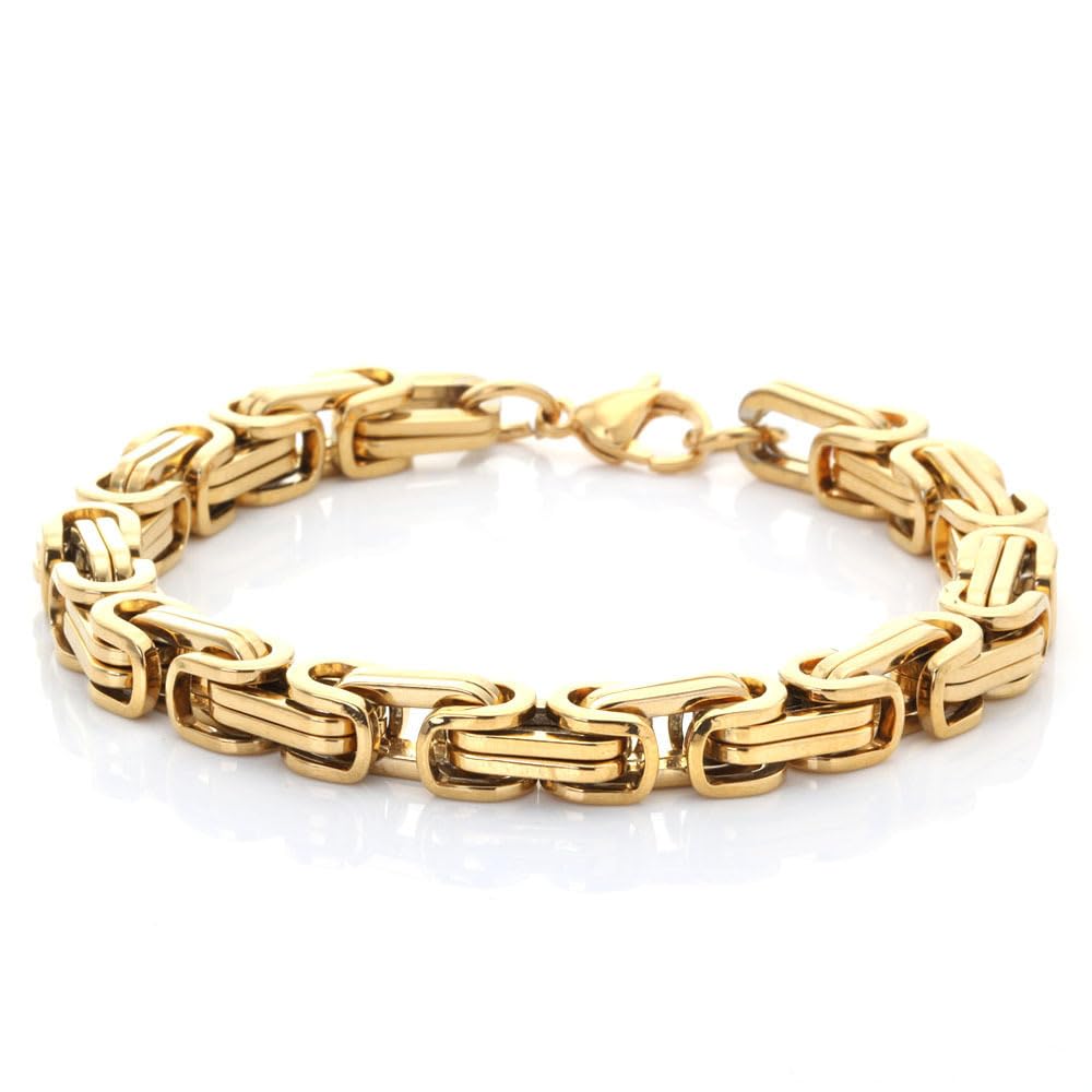 El Regalo Stainless Steel Byzantine Chain Bracelet for Men - Timeless Luxury Jewelry for Men- Anti Tarnish/Waterproof Bracelet
