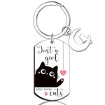 El Regalo Cute Black Cat Keychain - Just A Girl Who Loves Cats Gifts for Cat Lovers, Women, Teens, Girls - Cute Cat Accessories, Stocking Stuffers, Kawaii Keychain for Cat Owners