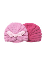 EL REGALO Pack of 2 Unisex Kids Pink & Purple Beanie