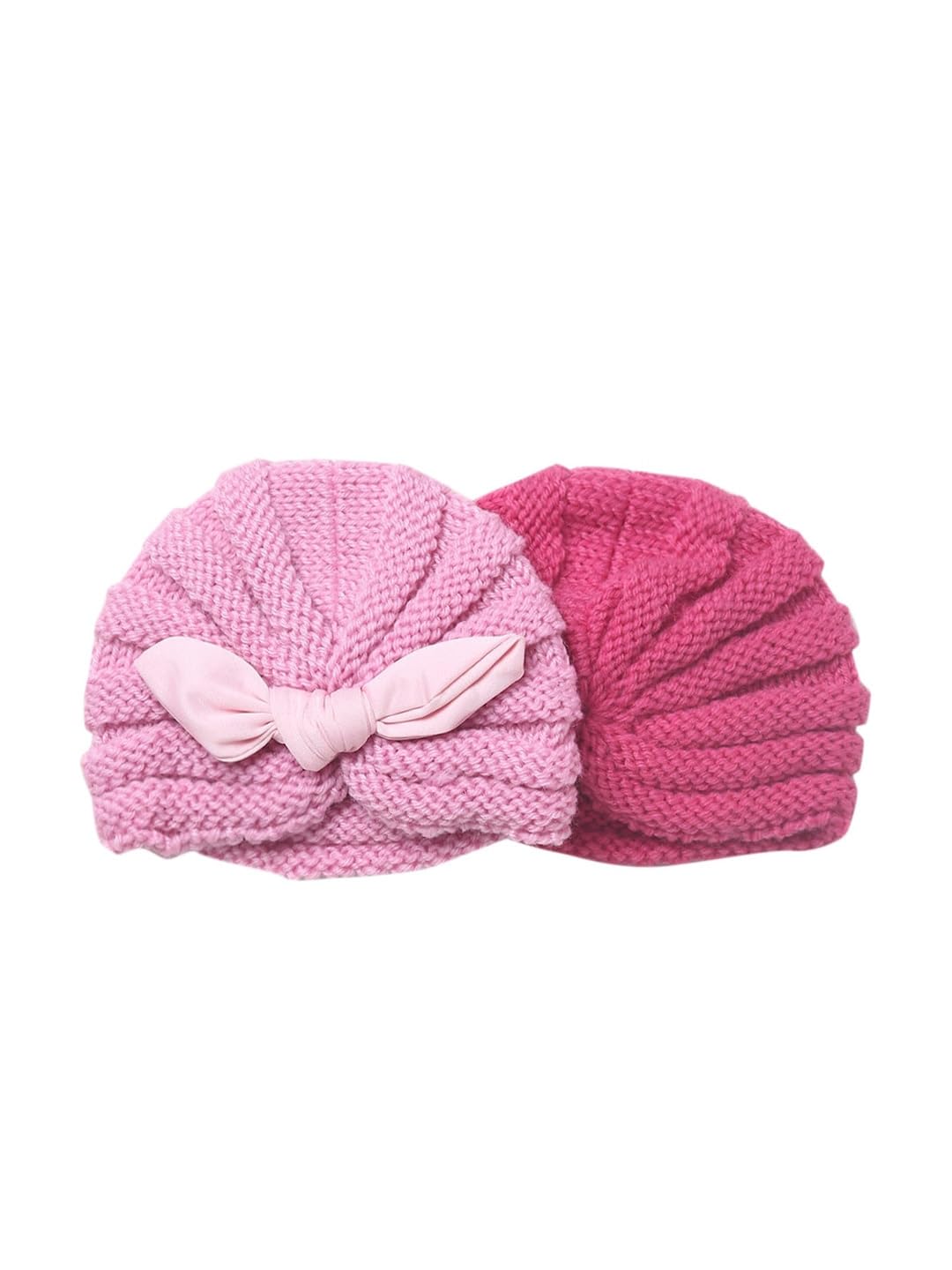 EL REGALO Pack of 2 Unisex Kids Pink & Purple Beanie