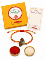 El Regalo Rudraksha Rakhi- Om Namah Shivay Rudraksha Rakhi for Bhai/Brother - Traditional Yet Elegant Rudra Shiva Rakhi