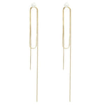 El Regalo Fancy Long Loop Tassel Pearl Stud Earrings for Girls & Women- Modern, Contemporary Tassel Earrings