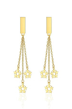 El Regalo Stainless Steel Ati Tarnish- NO RUST Earrings- Rose Gold Plated Stainless Steel Cute Stud Earrings for Women/Girls (Snowflake Tassel)