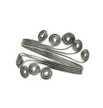 El Regalo Women's 1 Pc Oxidized Vintage Spiral Armlet In Antique Finish- Filigree Adjustable Spiral Brass Arm Cuff Bracelet (Antique Silver)