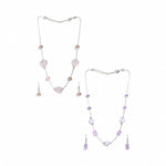 El Regalo Kids Jewelry Combo Set of 2 Necklaces & 2 Earrings Pairs- Shimmering Crystals Beads Necklace & Earrings Jewelry Set for Kids/Girls & Teens (Option-8)