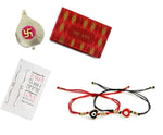 El Regalo 2PCs Heart Evil Eye Rakhi Combo for Brother/Sister-in- Law/Niece or Nephew - Rakhi Combo with Gift Box, shagun & Message Card (Option-1)