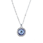 El Regalo Evil Eye Pendant Necklace for Girls & Women | Evil Eye Necklace Third Blue Eyes Amulet Protection Pendant for Girls & Women (Silver)