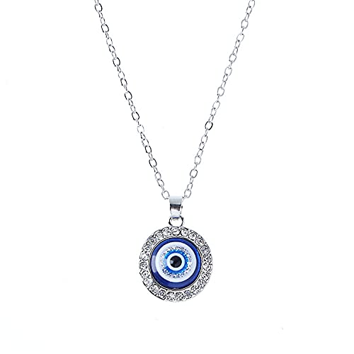 El Regalo Evil Eye Pendant Necklace for Girls & Women | Evil Eye Necklace Third Blue Eyes Amulet Protection Pendant for Girls & Women (Silver)