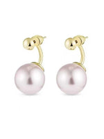 El Regalo Fancy Pink Pearl Earrings- Fashionable Pearl Jacket Earrings For Girls & Women