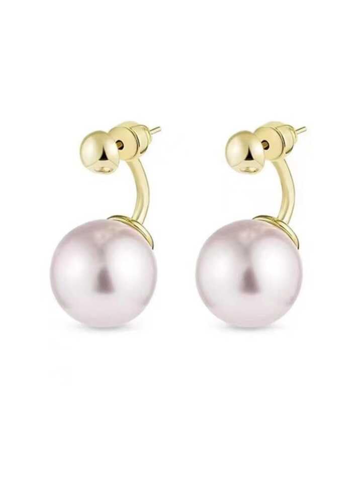 El Regalo Fancy Pink Pearl Earrings- Fashionable Pearl Jacket Earrings For Girls & Women
