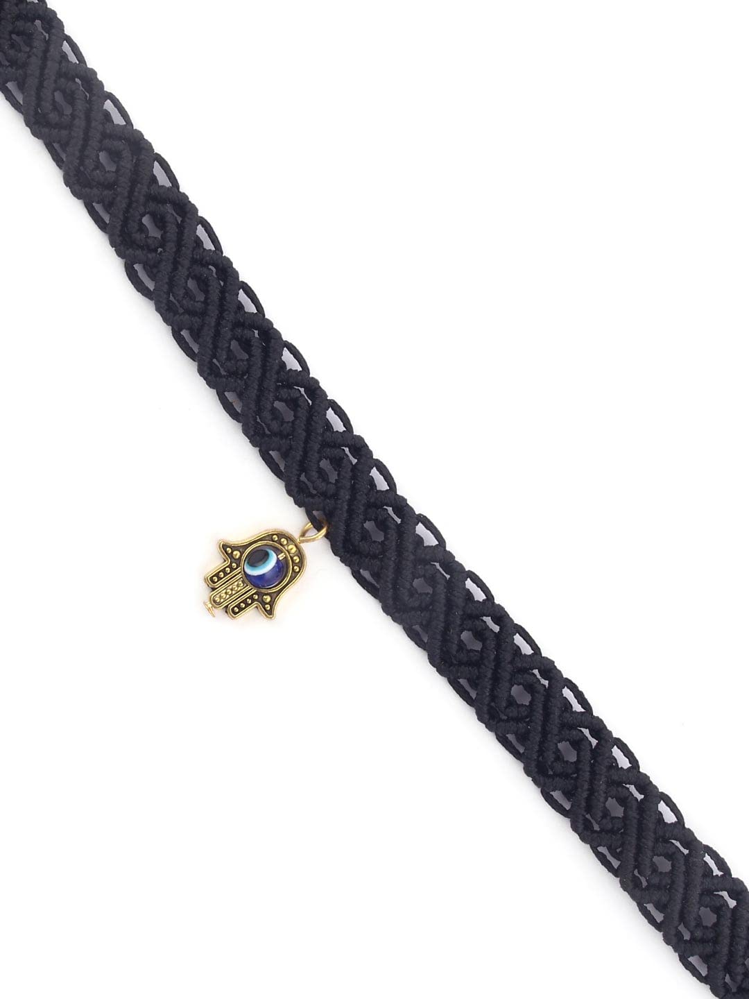 El Regalo Evil Eye Choker Necklace - Handwoven Bohemian Contemporary Evil Eye Macrame Adjustable Choker Necklace for Teen Girls & Women (Evil Eye Choker-1)
