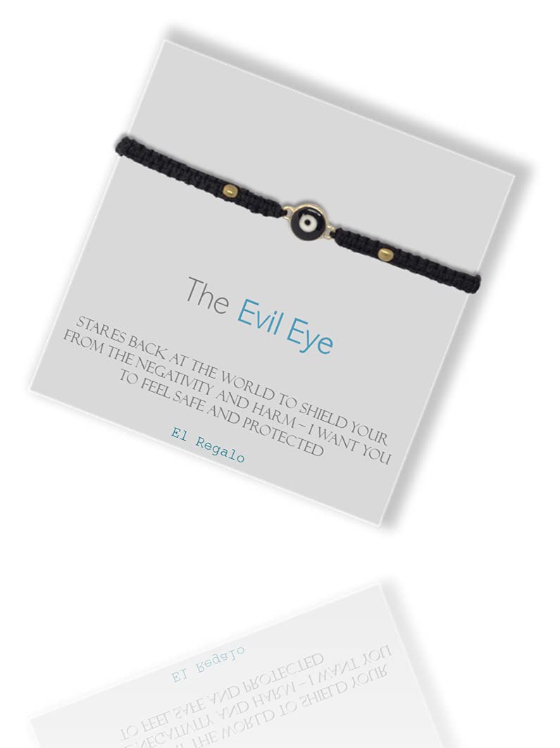 El Regalo Unisex-Adult Evil Eye Rakhi for Brother - Lucky Kabbalah Blue Turkish Macrame Bhaiya/Bhai/Brother/Nephew (Evil Eye Rakhi-Style 3)