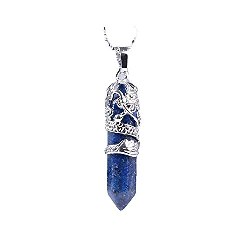 El Regalo Natural Quartz Stones Healing Point Bullet Pencil Point Shape Crystal Chakra Pendant Necklace - Perfect Valentines Day Gift for Girls & Women (Lapis (Royal Blue))