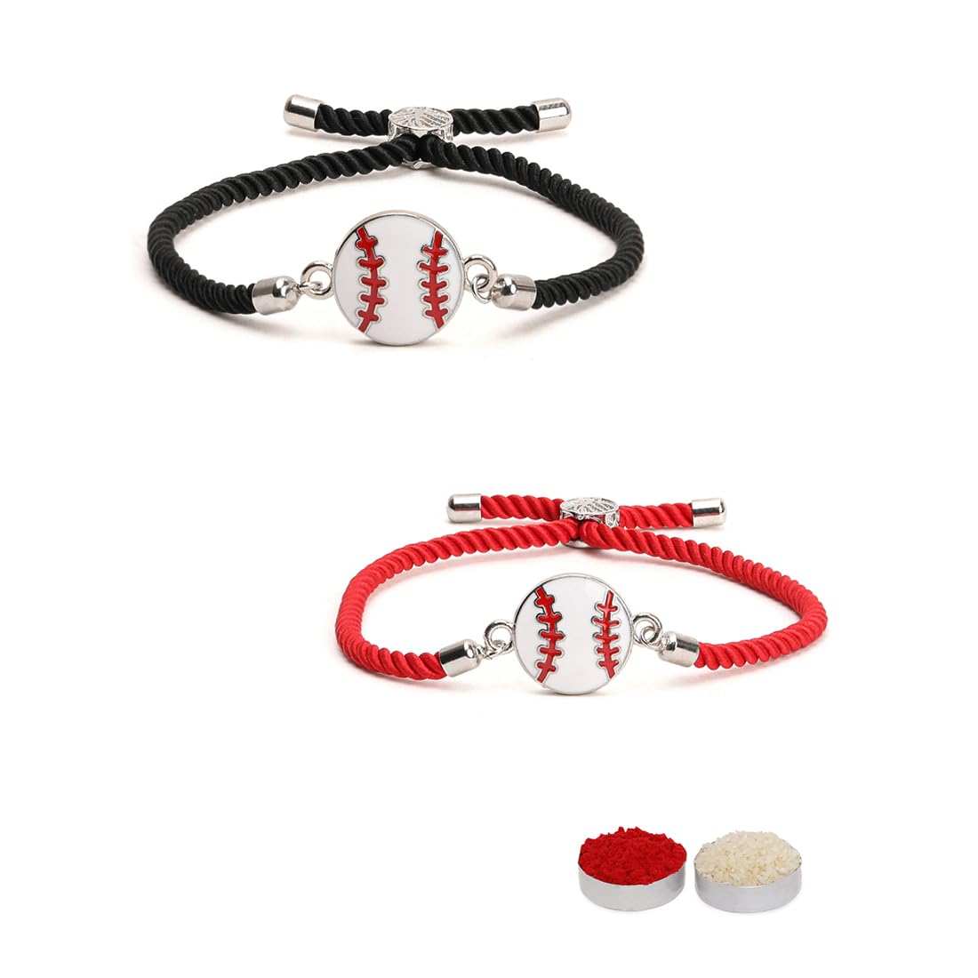 El Regalo Quirky 2PC Sports Rakhi Set for Brother | Rakhis Combo Set for Brother/Niece/Nephew- Kids Rakhi for Sports Lovers Bhai with Roli-Chawal, Message Card in Rakhi Gift Box (Option-3)