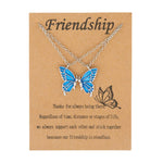 El Regalo 2 PCs Best Friend Butterfly Necklaces for Girls- Matching Butterfly Pendant Necklace Set BFF Friendship Necklace, Dainty Jewelry Gifts for Women Teen Girls (Blue BF Butterfly)