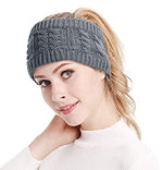 El Regalo Knitted Headwrap Wool Blend Headband Ear Warmer Hair Muffs Band for Unisex (Dark Gray)