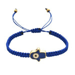 El Regalo 1 PC Hamsa Hand Evil Eye Charms Handmade Adjustable Unisex Bracelet for Girls/Boys/Men/Women (Navy Blue)
