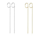 El Regalo Women's & Girl's Minimalist Threader Earrings- Unique & Elegant Sui Dhaga Threader Earrings (Gold & Silver)