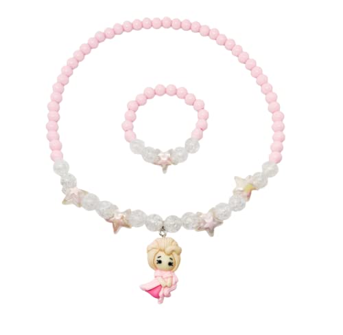 El Regalo Girls Safe & Soft Star Beads Necklace & Bracelet Jewellery Set (Multicolour)