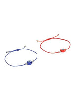 El Regalo Men's, Women's Lucky Evil Eye Handwoven Adjustable Evil Eye Anklet cum Bracelet/Anklet Set - (2 Pieces, Red & Blue)