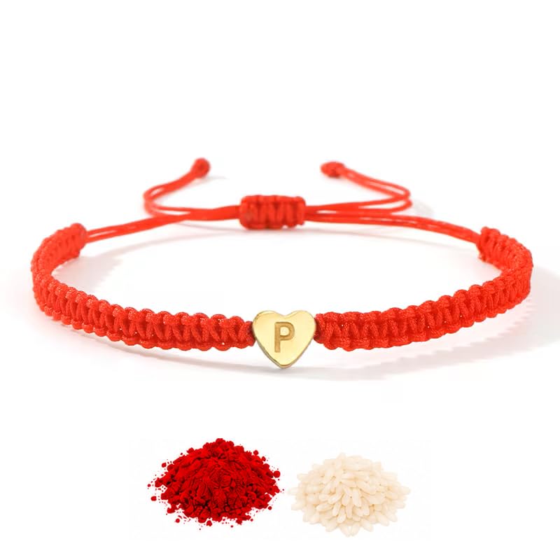 El Regalo Red Ethnic Rakhi Dori Unisex Rakhi-Adults - P letter