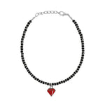El Regalo 1 Leg Nazaria Charms Anklet - 1 PC Nazarbattu, Nazaria Fashion Anklets with Enameled Charms- Hamsa Hand, Star, Diamond for Women & Girls (Red Diamond Anklet)