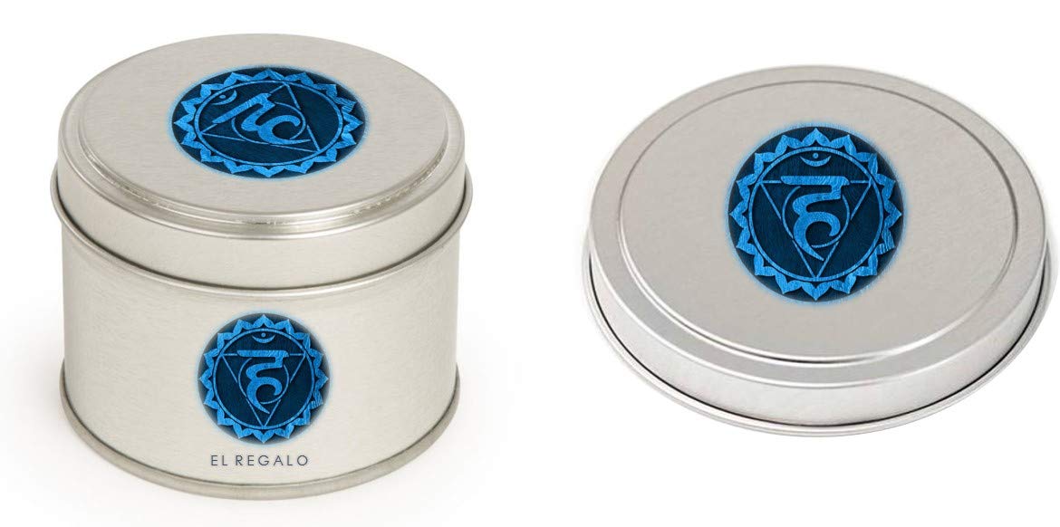El Regalo Throat Chakra Tin Candles | Vishuddha Chakra Aromatherapy/Meditation Candles | Fragrances: Sandalwood