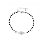 El Regalo Stainless Steel Mangalsutra Evil Eye Nazaria Bracelet- Black Crystal Beads Anti Tarnish Chain Bracelet for Girls/Women (Evil Eye Nazaria Bracelet)