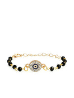EL REGALO Unisex Kids Gold-Toned & Black Gold-Plated Wraparound Bracelet