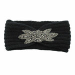 El Regalo 1 PC Winter Knitted Sequin Flower Headband Ear Warmer for Girls & Women - Headwrap with 3D Sequin flower- Ear Warmer Hair Muffs Band | Winter Designer Headbands (Black)