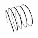 El Regalo Premium CZ Studded Layered Flexible Bracelet Cum Armlet for Women & Girls | Fancy Western Spiral Wrap Bracelet | Adjustable Crystal Stone Arm Cuff Bangle | Party, Wedding & Western Jewellery (Black-Silver)
