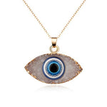 El Regalo Evil Eye Druzy Evil Eye Modern Pendant Necklace for Girls & Women (White)