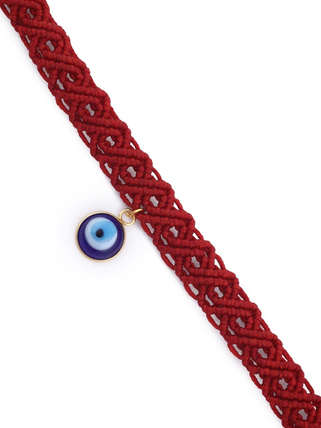 El Regalo Evil Eye Choker Necklace - Handwoven Bohemian Contemporary Evil Eye Macrame Adjustable Choker Necklace for Teen Girls & Women (Evil Eye Choker-4)