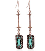 El Regalo Vintage Revival Emerald Green Dangle Earrings for Women- Octagon Simulated Emerald Cubic Zirconia Drop Earrings Wedding Banquets Jewelry
