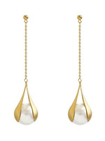 El Regalo Elegant Faux Pearl Earrings for Women - Elegant 18K Gold & Silver Plated Moti Jewelry Collection | Fancy Studs, Dainty Drops & Long Dangle Pearls Earrings for Girls (Style-2)