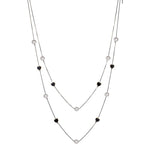 El Regalo Pearls Multilayer Long Necklace for Girls/Women- Elegant Long Sweater Chain Statement Pearls Necklace Jewelry Accessories Dressy Collocation (Pearl Heart Chain)